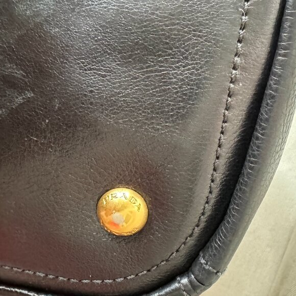 Vintage Prada Glacé Calf Leather Handbag with Strap (Authenticated) - Picture 11 of 16